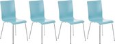 Clp PEPE - Lot de 4 chaises pour salle d'attente - bleu clair
