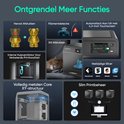 Afbeelding met functies: Hervat Afdrukken, Filamentdetectie, Automatisch Aan/Uit met 4,3-Inch Touchscreen, Interne Hulpventilator, Stil Afdrukken, Veelzijdige Slicer met FlashPrint5, ORCA, PRUSA, CURA, Volledig metalen Core XY-structuur, Slim Printbeheer met WiFi en Smart App.
