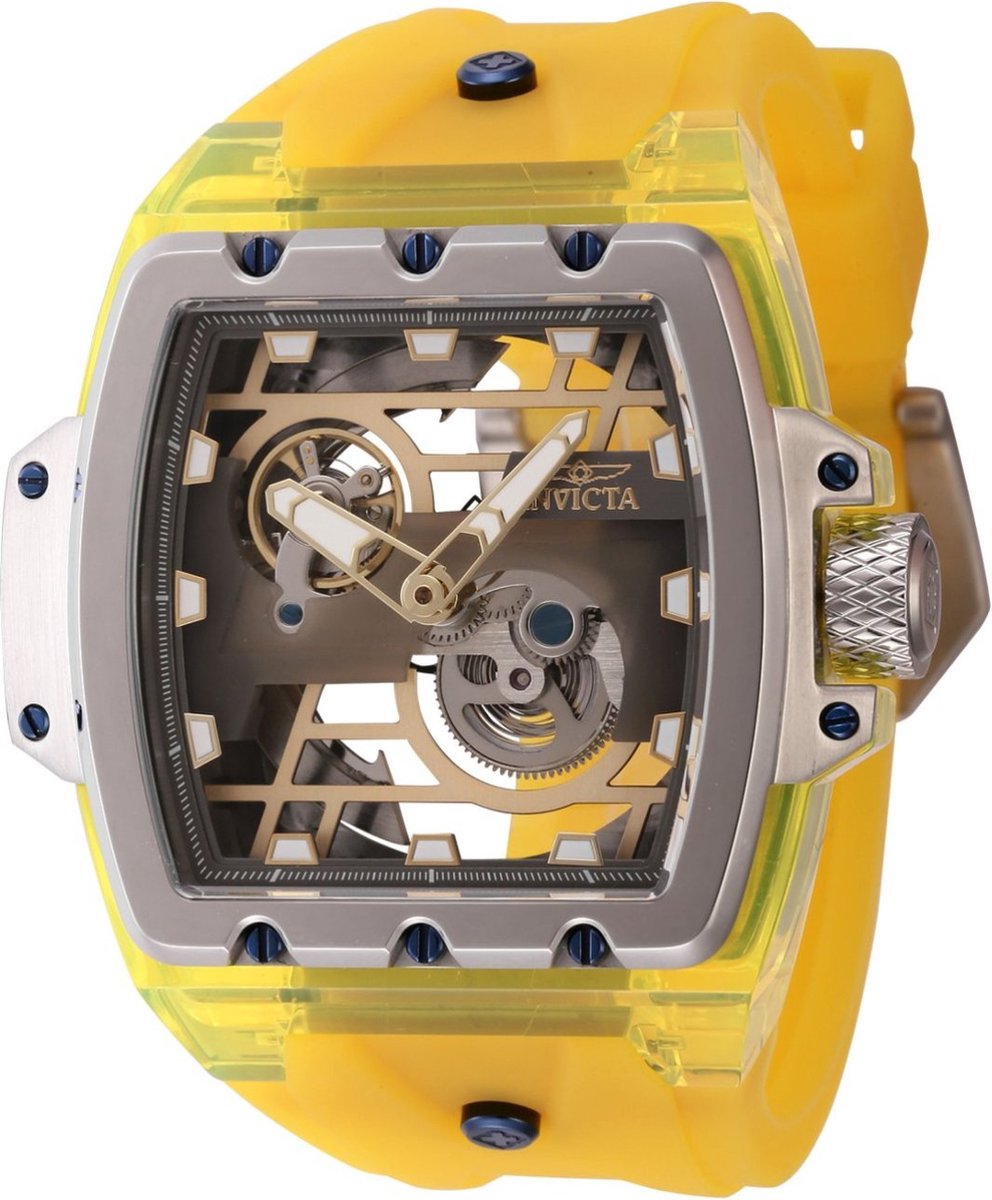 Invicta Anatomic 44265 Heren Horloge - Waterdicht - Analoog - Automatisch Uurwerk - Roestvrij Staal met zilveren Wijzerplaat - 55mm