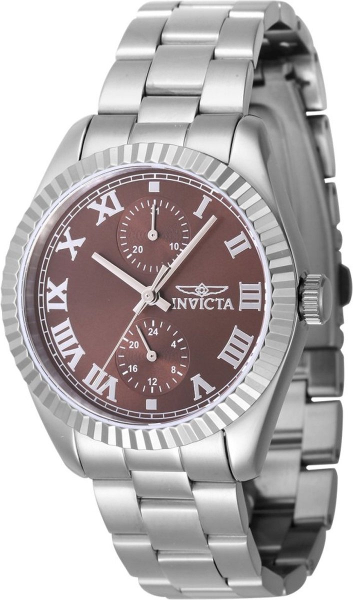 Invicta Specialty 47438 Dames Horloge - Waterdicht - Analoog - Quartz Uurwerk - Roestvrij Staal met bruine Wijzerplaat - 36mm