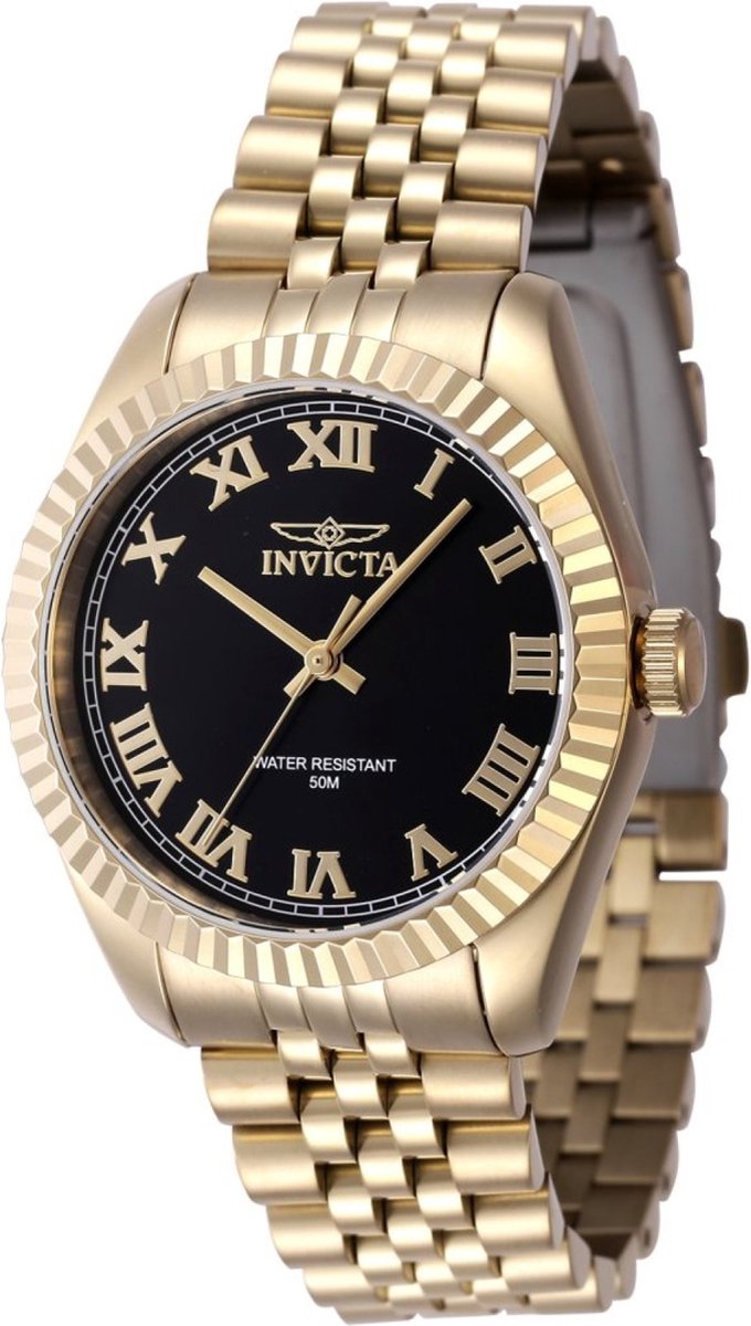 Invicta Specialty 47417 Dames Horloge - Waterdicht - Analoog - Quartz Uurwerk - Roestvrij Staal met zwarte Wijzerplaat - 36mm