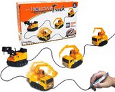 Playos® - Route Auto - Geel - met Marker - Tekenrobot - Lijntekening - Creatief Speelgoed - Educatief - STEM Speelgoed