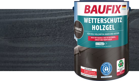 BAUFIX Houtbeschermende Gel- Beits gitzwart 2,5 Liter