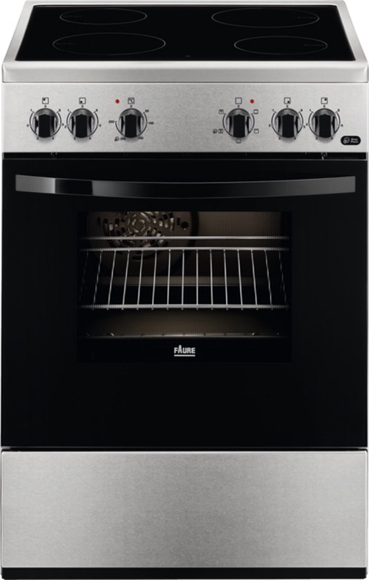 FAURE (AEG) FCV65091XA Keramisch Fornuis - RVS - 4 Hi-Light branders + 54L multifunctionele Hetelucht oven