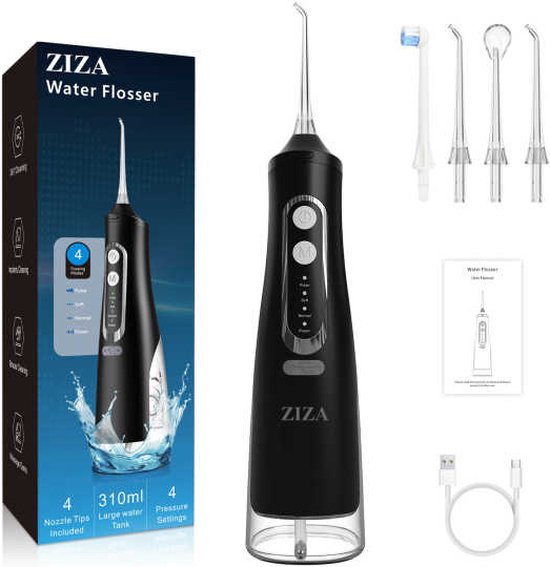 Foto: Ziza waterflosser draadloos elektrische tandenflosser monddouche mondverzorging flosapparaten tongreiniger