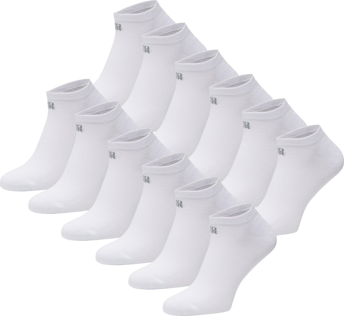 BOXR Underwear - Bamboe Sneaker Sokken - Bamboe Enkelsokken Dames & Heren - Zijdezacht - Thermo Control - Korte Sokken - 12 Paar - 39/42 - Wit