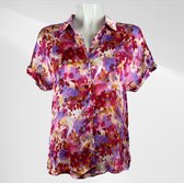 Suzzy Emilly - Blouse à motif Bordeau à manches courtes - Aérée et confortable - disponible en 3 tailles