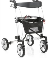 Rollator Plaza X3 - Medium - Lichtgewicht - Grote soft banden - Zilver