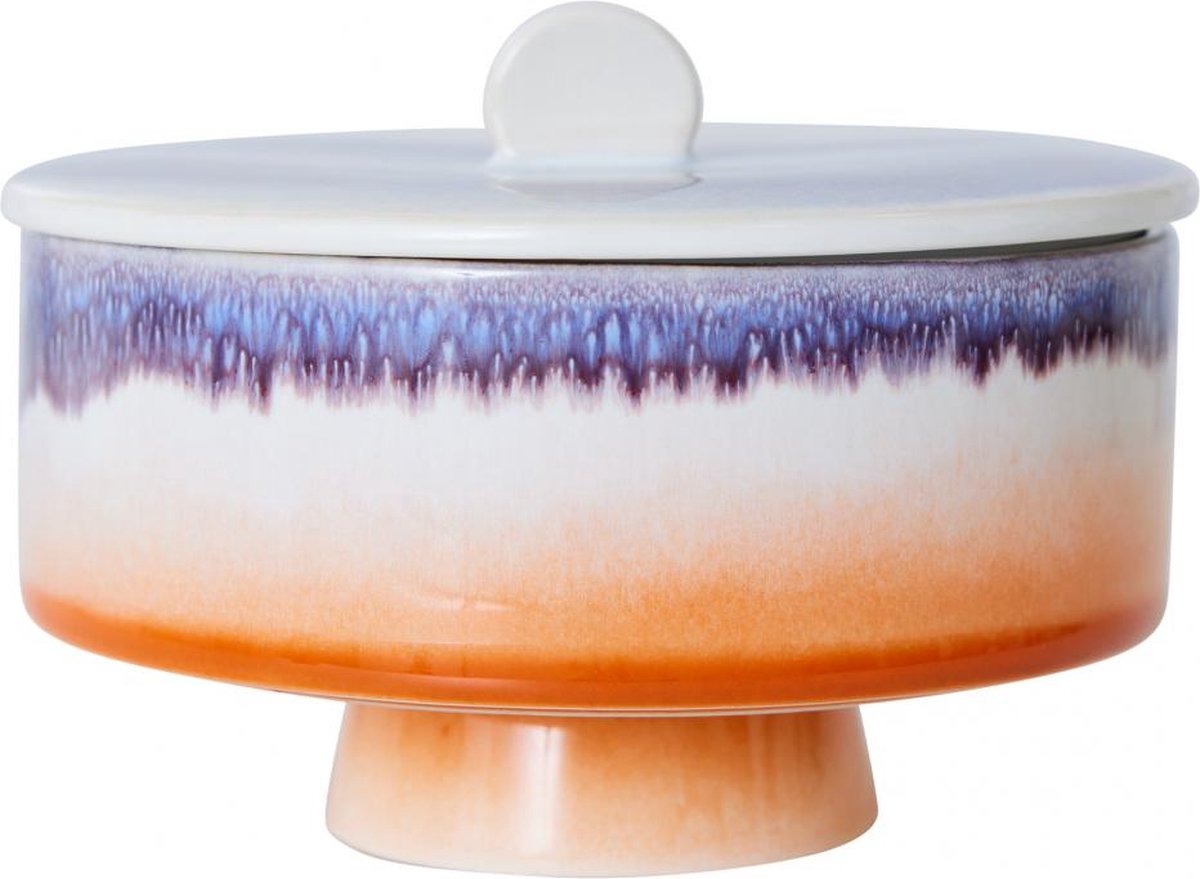 HKliving 70's Mauve bonbon schaal keramiek oranje/paars