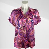 Suzzy Emilly - Blouse à motif violet à manches courtes - Aérée et confortable - disponible en 3 tailles