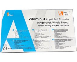 Vitamine D - Zelftest - Volbloed vingerprik - Resultaat in 10 minuten - 1 test kit