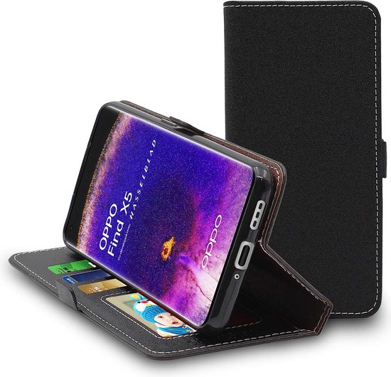 ebestStar - Coque compatible avec Oppo Find X5, Etui Portefeuille, Housse Pochette Protection PU Cuir, Porte Carte, Noir