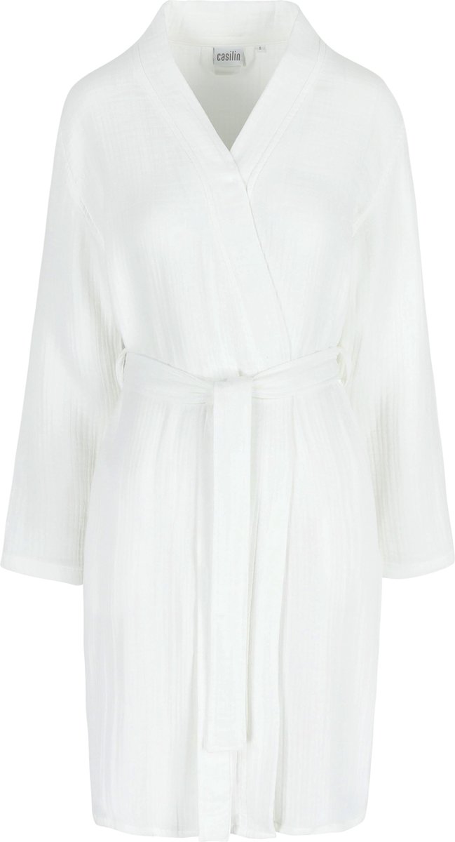 Casilin Crinkly Badjas Dames - Tetra katoen en bamboe - Wit