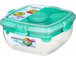 Sistema Salade Box Met Bestek - Geelgroen
