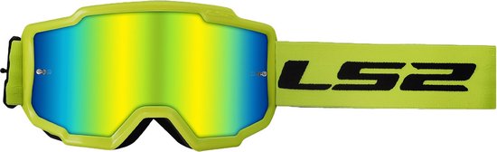 Crossbril LS2 Charger geel met spiegel lens