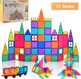 Eduvate Magnetisch Speelgoed - Magnetic Tiles - 32 Stuks - Magnetisch Bouwspeelgoed - Montessori Speelgoed - Magnetische Bouwstenen - Kinderspeelgoed