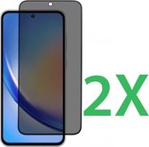 Glas de protection d'écran de confidentialité - Protecteur d'écran en Tempered Glass anti- Spy Convient pour: Samsung Galaxy A55 5G - 2x verre de protection - Anti Spy - ZT Accessoires