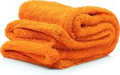 Dryer Microvezeldoek, droogdoek, 1400 g/m², pluisvrij, afgeronde zachte vezels, krasvrij, extra groot, voor het wassen van auto, motorfiets, fiets, oranje, 50 x 80 cm