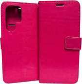 Bookcase Geschikt voor: Samsung Galaxy S22 Ultra Roze - portemonnee hoesje - ZT Accessoires