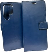 Bookcase Geschikt voor: Samsung Galaxy S22 Ultra Donkerblauw - portemonnee hoesje - ZT Accessoires