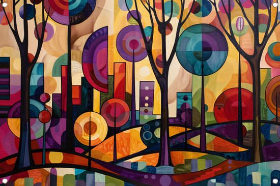 Affiche Art Deco - Affiches salon - Posters de jardin Abstrait - Peinture jardin extérieur - Accessoires Jardin - Décoration murale affiche jardin 150x100 cm