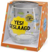 Geslaagd - Toffees - Wijnglas - Yes! Geslaagd - Speciaal voor jou - Cadeauverpakking met gekleurd lint