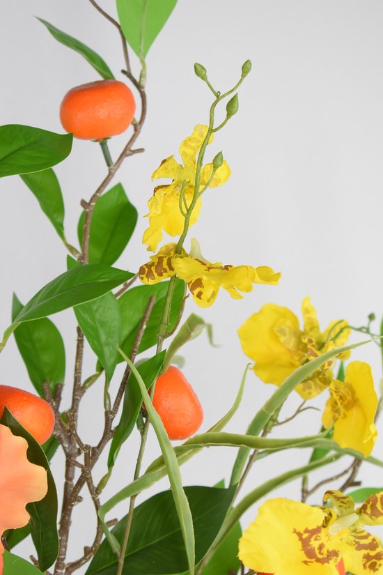Bouquet artificiel - Orange Silky 70 Cm - Fleurs artificielles en soie - Fausses fleurs - Fleurs artificielles - Bouquet de soie - Natuurlijk Bloemen