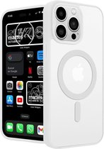 Magnetic Clear White - Hoesje - iPhone 15 pro - Hoesje Geschikt voor iiPhone 15 pro Transparant - Anti Shock Back Cover - Geschikt voor Magsafe
