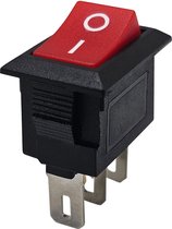 ProRide® Mini Wipschakelaar ON/OFF KCD1-11 - 3-pins - 13x8mm - Rechthoek - 250V/3A - Rood