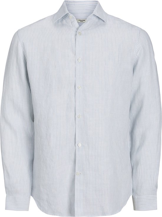 Jack & Jones - Heren Overhemden Parker Linen Stripe - Blauw