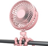 Mini Ventilator - Hand Ventilator - Draagbare Ventilator - Kinderwagen ventilator - Multifunctioneel - Opvouwbaar - Roze
