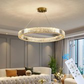 LuxiLamps - Ring Hanglamp - Goud - 60 cm - Luxe Kristal Kroonluchter - Woonkamerlamp