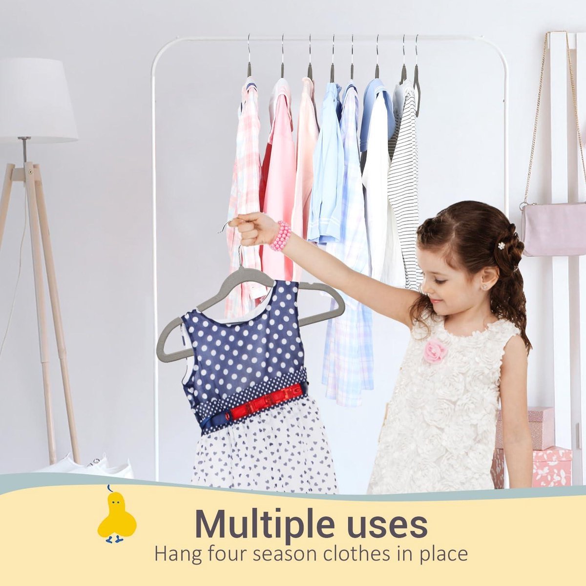 ManGotree 35 cm premium fluwelen kleerhangers voor kinderen, ultradunne