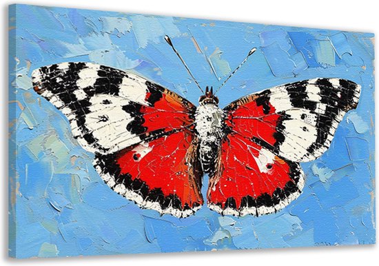 Vlinder schilderijen - Dieren portret - Canvas schilderijen Achtergrond - Muurdecoratie kinderkamer - Canvas schilderijen - Muur kunst canvas 100x75 cm
