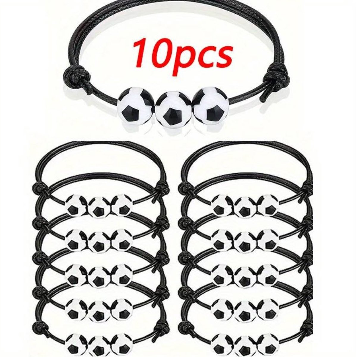 10 stuks armbandjes voetbal