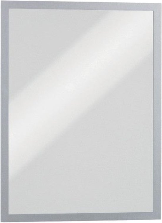 Een magnetisch A3-formaat fotolijst in zilvergrijs met een dunne, metallic rand.