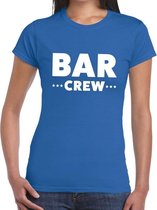 Bar Crew / personeel tekst t-shirt blauw dames S
