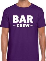 Bar crew / personeel tekst t-shirt paars heren L