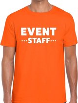 Event staff / personeel tekst t-shirt oranje heren S