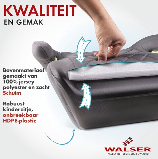 Kinderzitje Andy, Premium zitverhoger auto ECE R 129 gekeurd, kinderzitje zwart/blauw van LIONELO — afbeelding 3