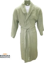 Romana Products Muslin Badjas Unisex - Licht Olijfgroen - Maat S/M - Katoen - Sauna - Wellness - Ochtendjas - Badmantel