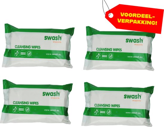 Foto: 4x swash cleansing wipes geparfumeerd voordeelverpakking 