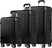 Bol.com TRVLMORE Kofferset - 3 Delig - 45L Handbagage + 75L en 115L Ruimbagage - TSA Slot - Lichtgewicht - Reiskoffer set - Zwart aanbieding