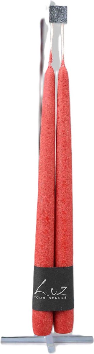 Rasteli Luz Your Senses Kaars-Tafelkaarsen Rood-Antik Red D 2,20 cm H 30 Voordeelaanbod van 2 x 2 kaarsen