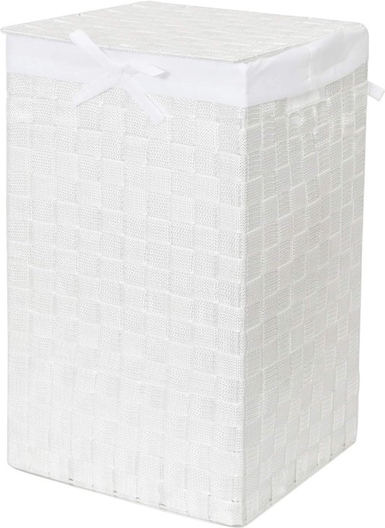 Handgeweven wasmand - 90L -Met deksel en handvatten | Leen Bakker