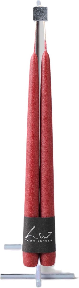 Rasteli Luz Your Senses Kaars-Tafelkaarsen Rood D 2,20 cm H 30 Voordeelaanbod van 2 x 2