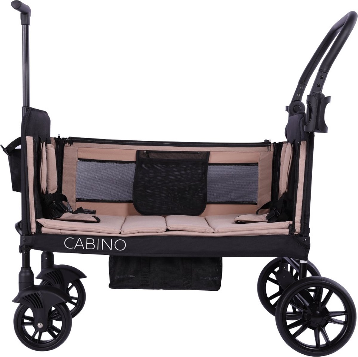 Cabino Waggie Bolderkar Opvouwbaar Met 2 Zitjes - Inclusief - afbeelding 3