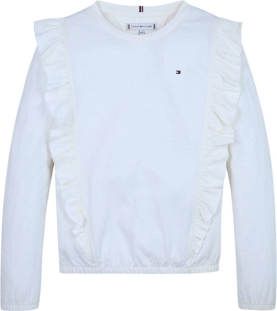 T-shirt à volants à manches longues Kids Tommy Hilfiger - Wit - Filles - 16 ans