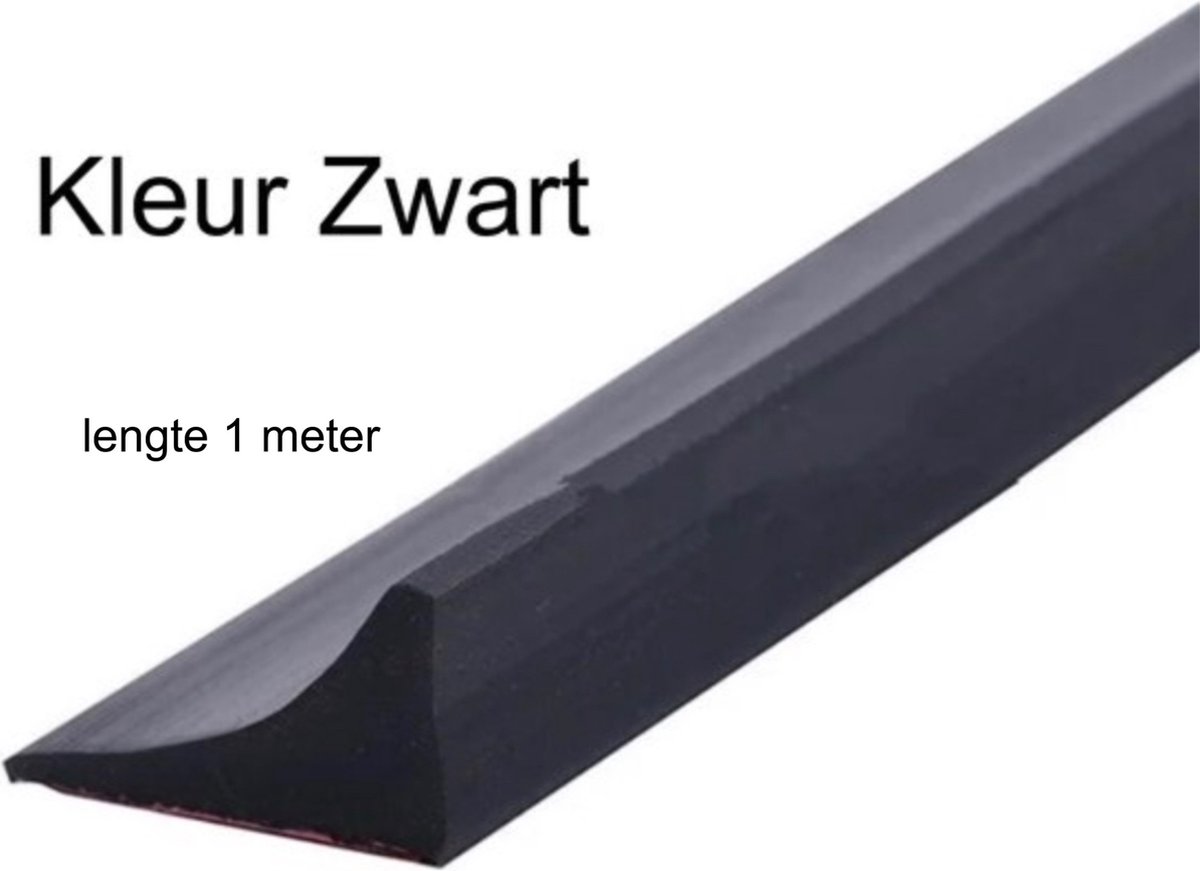 Zwarte Zelfklevende Siliconen waterkering 100cm Douche Dorpel - Water stopper Badkamer - Water Dorpel Waterdorpel - Waterstopper 100cm Douchedeur - Douchebak - Douchegordijn - Water drempel - Zwembad