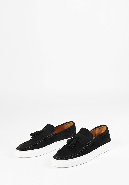 Sacha Heren Donkerblauwe suede loafers met kwastjes Maat 44 bol
